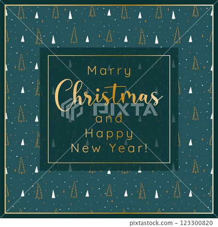 Winter holidays greeting card with decorative Christmas pattern. Happy New Year illustration template Winter holidays greeting card with decorative Christmas pattern. Happy New Year illustration template 123300820