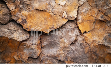 Collection of high-resolution stone texture backgrounds with natural cracks and earthy tones for design use 123301095