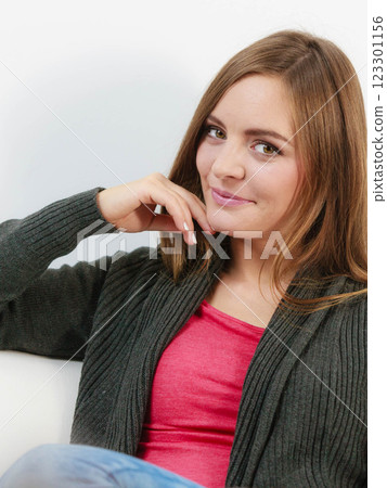 Happy and full of joy attrective woman Happy and full of joy attrective woman 123301156