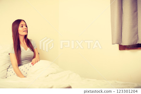 Attractive woman in the bed. Attractive woman in the bed. 123301204