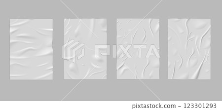 Texture of wrinkled, wet paper. 123301293