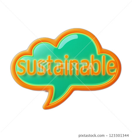 帶有文字的霓虹色語音氣泡 123301344