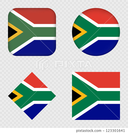 South Africa Flag Icons Pack. Vector illustration. South Africa Flag Icons Pack. Vector illustration. 123301641