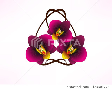 Background with orchids. 123301778