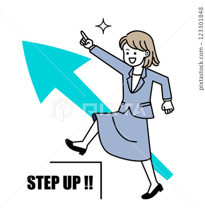 Image material of business people stepping up and advancing their careers Image material of business people stepping up and advancing their careers 123301848