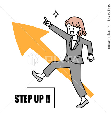 Image material of business people stepping up and advancing their careers 123301849