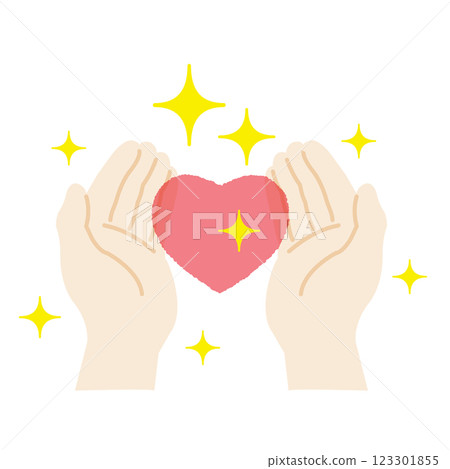 Sparkling heart and hands Sparkling heart and hands 123301855