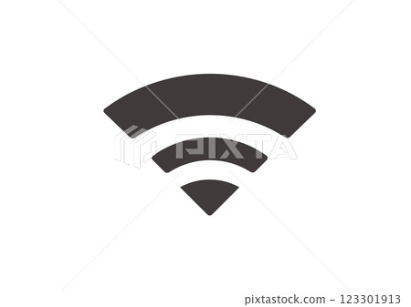 簡單而平坦的 Wi-Fi 無線電波插圖 123301913