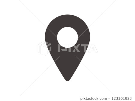 簡單而平坦的地圖別針圖示插圖 123301923