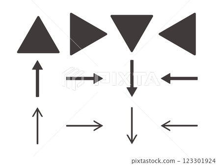 簡單而扁平的箭頭插畫集 123301924