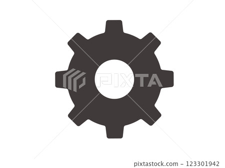簡單而扁平的齒輪圖示插圖 123301942