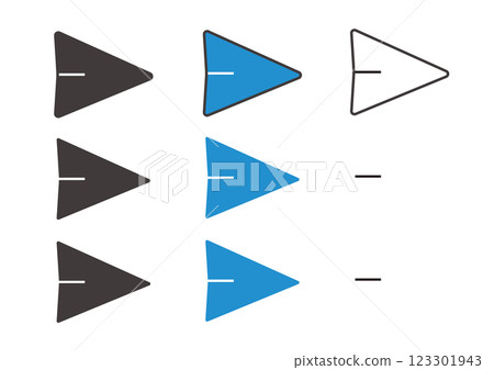 Simple and flat paper plane icon illustration set 123301943