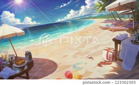 從避暑勝地一側看到的大海 123302303