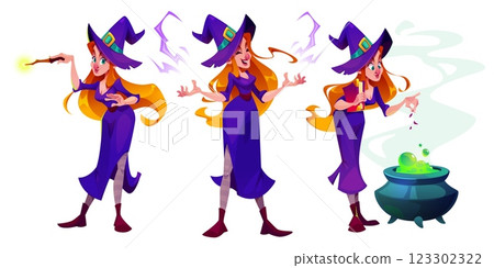 Game witch character casting spell 123302322