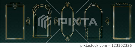 Great Gatsby deco frame with golden outlines Great Gatsby deco frame with golden outlines 123302326