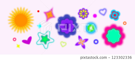 Gradient blur shapes set isolated on white 123302336