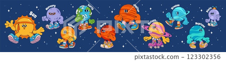 Groovy universe cartoon planets collection Groovy universe cartoon planets collection 123302356