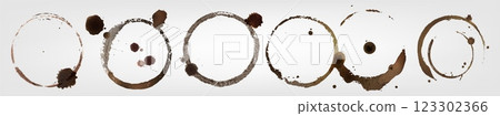Coffee cup mark and stains set isolated on white Coffee cup mark and stains set isolated on white 123302366