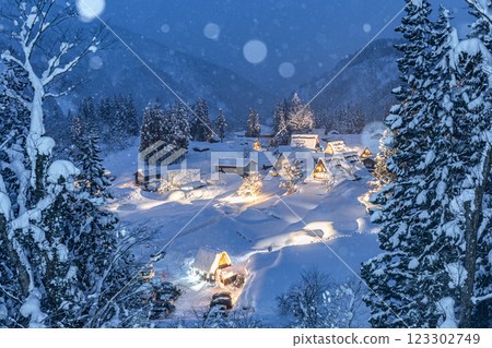 Gokayama Ainokura Gassho-style Village Winter Illumination Gokayama Ainokura Gassho-style Village Winter Illumination 123302749