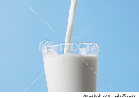 Milk poured into a glass 123303136