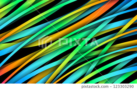 Vibrant Abstract Background with Colorful Wavy Lines in Gradient Tones on Black Vibrant Abstract Background with Colorful Wavy Lines in Gradient Tones on Black 123303290