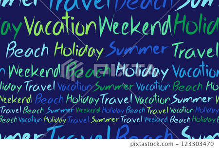 Summer pattern seamless fabric hot season. font about summer pattern on blue background. Designed for background ,wallpaper ,summer pattern ,wrapping paper ,travel ,holiday ,weekend ,vacation ,beach 123303470