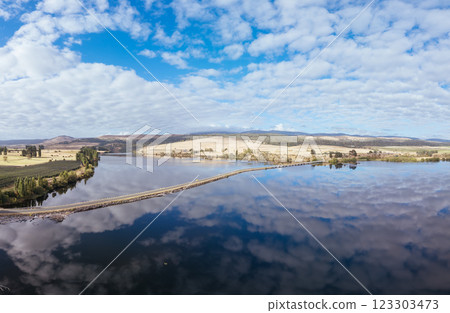 Meadowbank Lake and River Derwent in Tasmania Australia 123303473