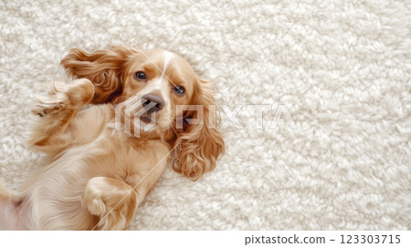 躺著可愛的美國可卡犬 123303715
