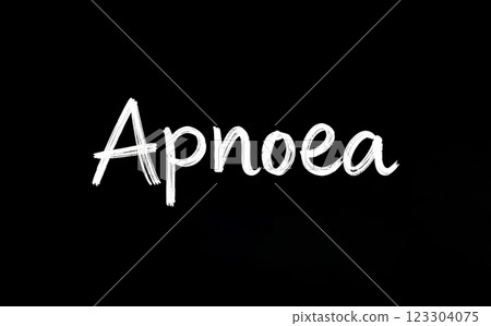 White text Apnoea on black chalkboard 123304075
