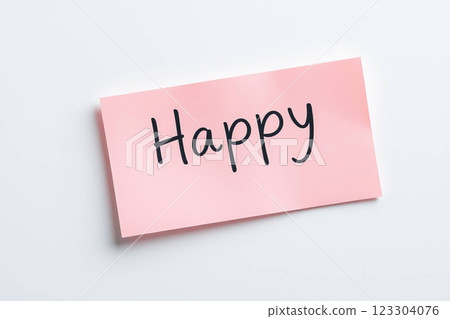 Text Happy on pink note - Stock Illustration [123304076] - PIXTA