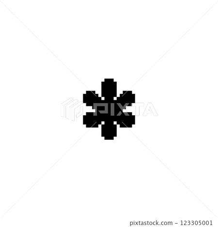 Vector illustration of abstract black snowflake, flower or star shape. 123305001