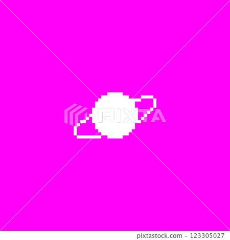 Pixel Planet. Vector illustration in retro Y2K style. Pixel Planet. Vector illustration in retro Y2K style. 123305027