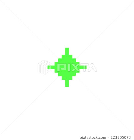 Green shooting cross shape pixel art, target and aim Y2K vector icon, bullseye, mark cursor, crosshairs squared contour Green shooting cross shape pixel art, target and aim Y2K vector icon, bullseye, mark cursor, crosshairs squared contour 123305073