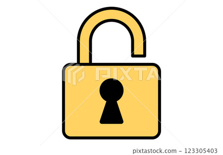 Padlock / security vector illustration icon Simple key lock 123305403