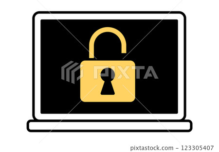 Computer security icon vector illustration simple padlock internet Computer security icon vector illustration simple padlock internet 123305407