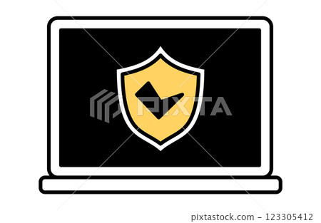 電腦安全圖示向量插圖簡單掛鎖互聯網 電腦安全圖示向量插圖簡單掛鎖互聯網 123305412