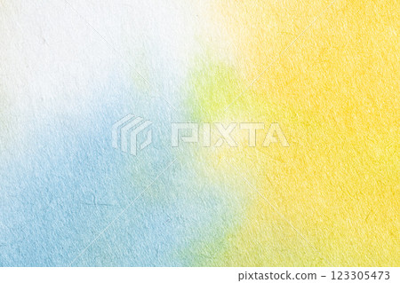 黃色和藍色水彩風格和紙 123305473