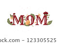 Happy Mother's Day concept.Mother's day greeting card. Festive greeting poster. 123305525