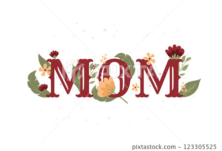 Happy Mother's Day concept.Mother's day greeting card. Festive greeting poster. 123305525