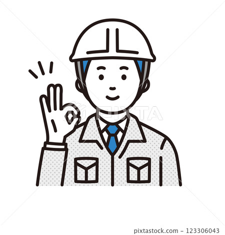 Worker giving OK sign Worker giving OK sign 123306043
