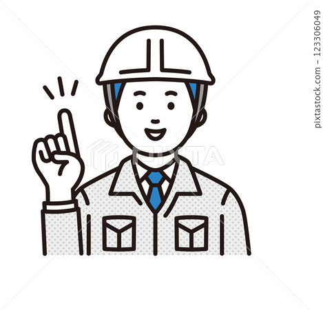 工人指著手指 工人指著手指 123306049