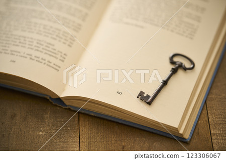 Image of antique books and keys Reading Image of antique books and keys Reading 123306067