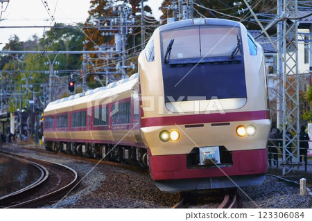 Limited Express Joban Kamakura E653 series K70 train running on the Yokosuka Line Limited Express Joban Kamakura E653 series K70 train running on the Yokosuka Line 123306084