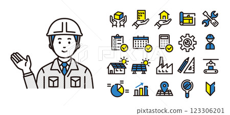 Workers and icon set A Workers and icon set A 123306201