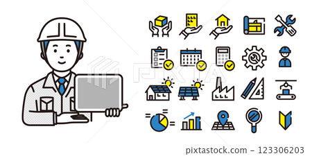 Workers and Icon Set D 123306203