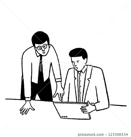 Businessman talking People working Office lifestyleHand drawn line art illustration People Businessman talking People working Office lifestyleHand drawn line art illustration People 123306534