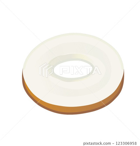 Illustration of a white chocolate covered donut Illustration of a white chocolate covered donut 123306958