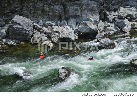Kayaking the rapids of Koboke Gorge Kayaking the rapids of Koboke Gorge 123307180
