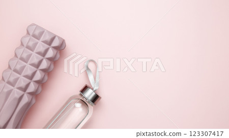 Sport equipment, water and foam roller for Myofascial release, healthy lifestyle 123307417