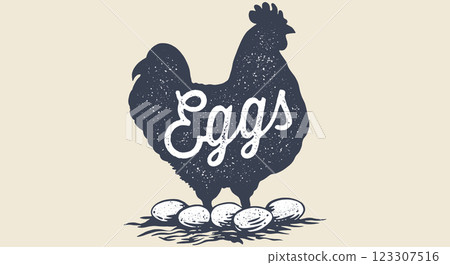 Chicken, hen with nest, eggs. Label, tag, chicken nest, eggs sketch ink pencil style drawing, engrave old school style. Sketch artwork silhouette chicken with nest, eggs. Vector Illustration Chicken, hen with nest, eggs. Label, tag, chicken nest, eggs sketch ink pencil style drawing, engrave old school style. Sketch artwork silhouette chicken with nest, eggs. Vector Illustration 123307516